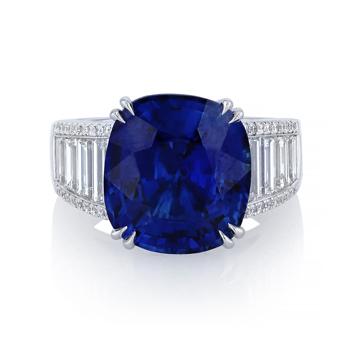 Platinum Sapphire And Diamond Ring