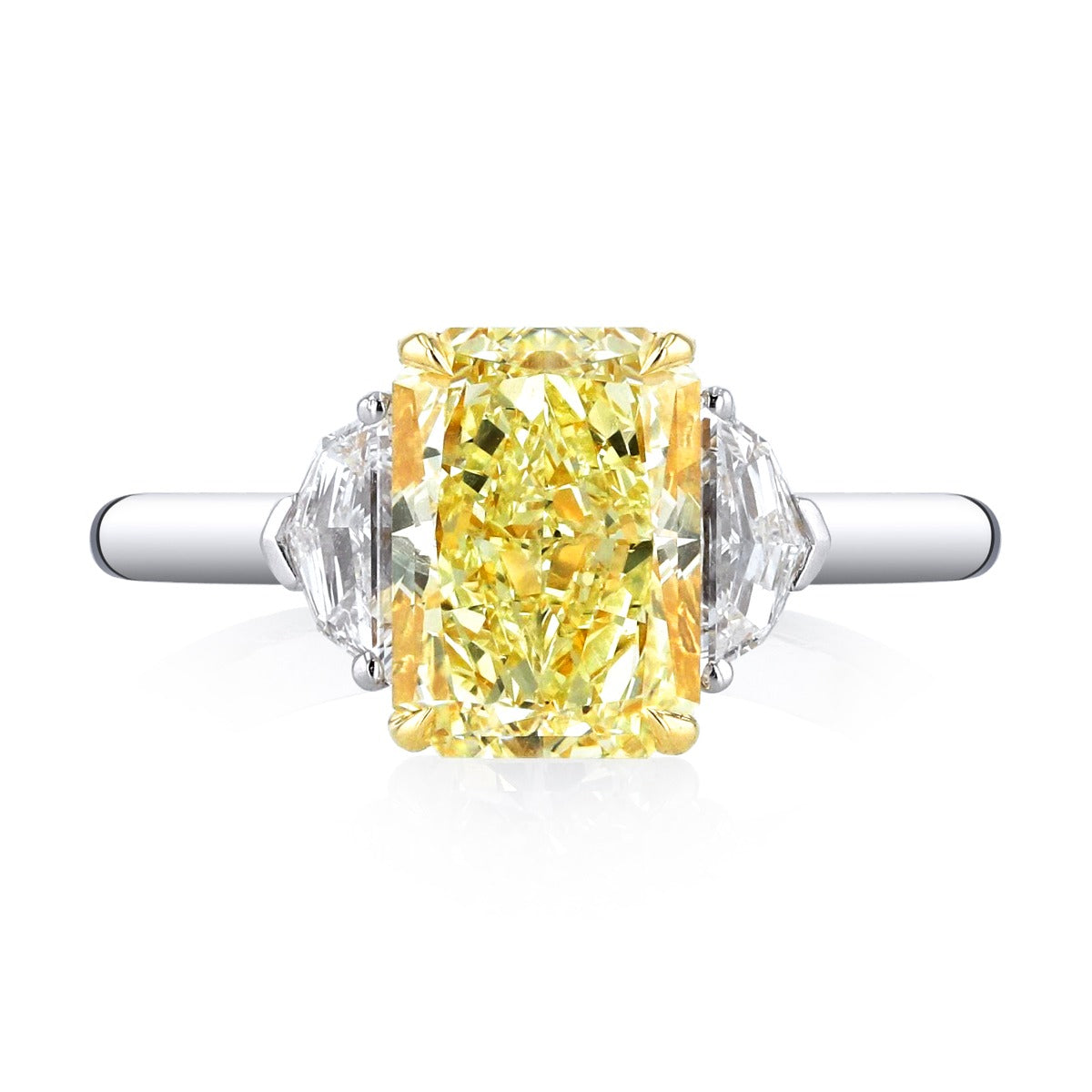Platinum And 18Kt Yellow Gold Fancy Yellow Diamond Ring