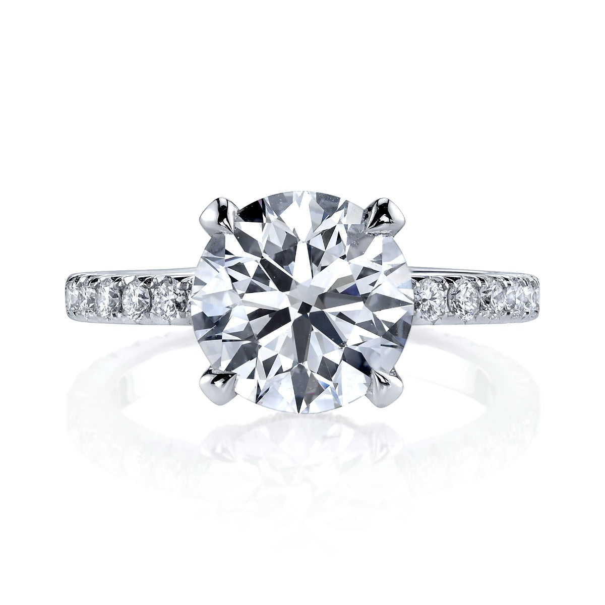 Platinum Diamond Engagement Ring With A Round 1.55ct, GIA  D VS2 Center