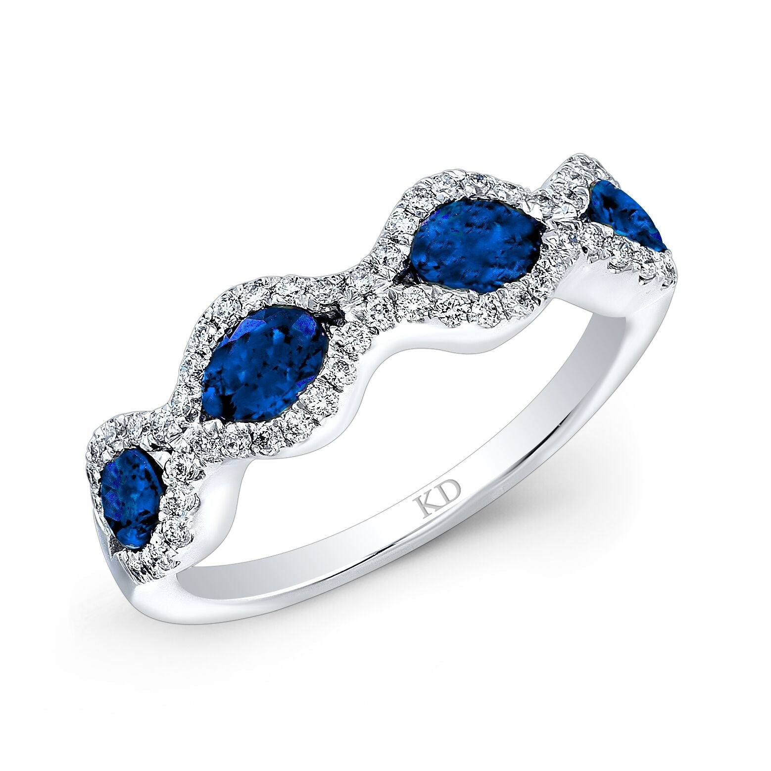 One 18Kt White Gold Half Round Band