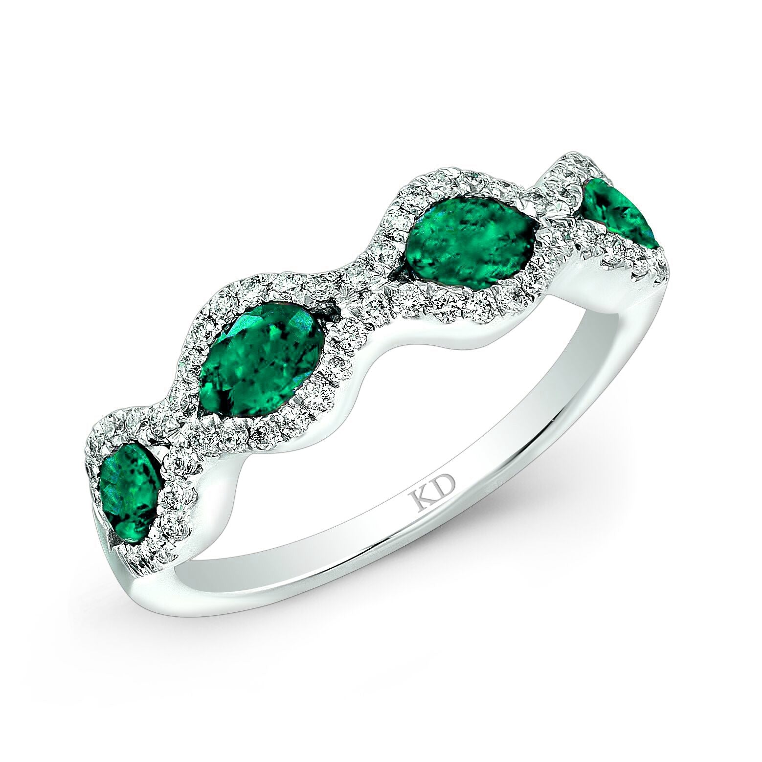 One 18Kt White Gold Half Round Band