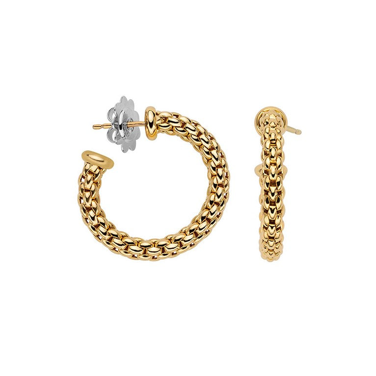 18Kt Yellow Gold Fope Essentials Small Hoops