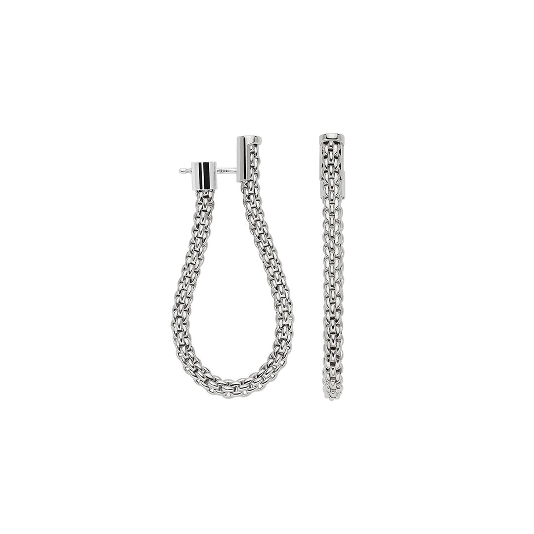18Kt White Gold Fope Essentials Loop Earrings
