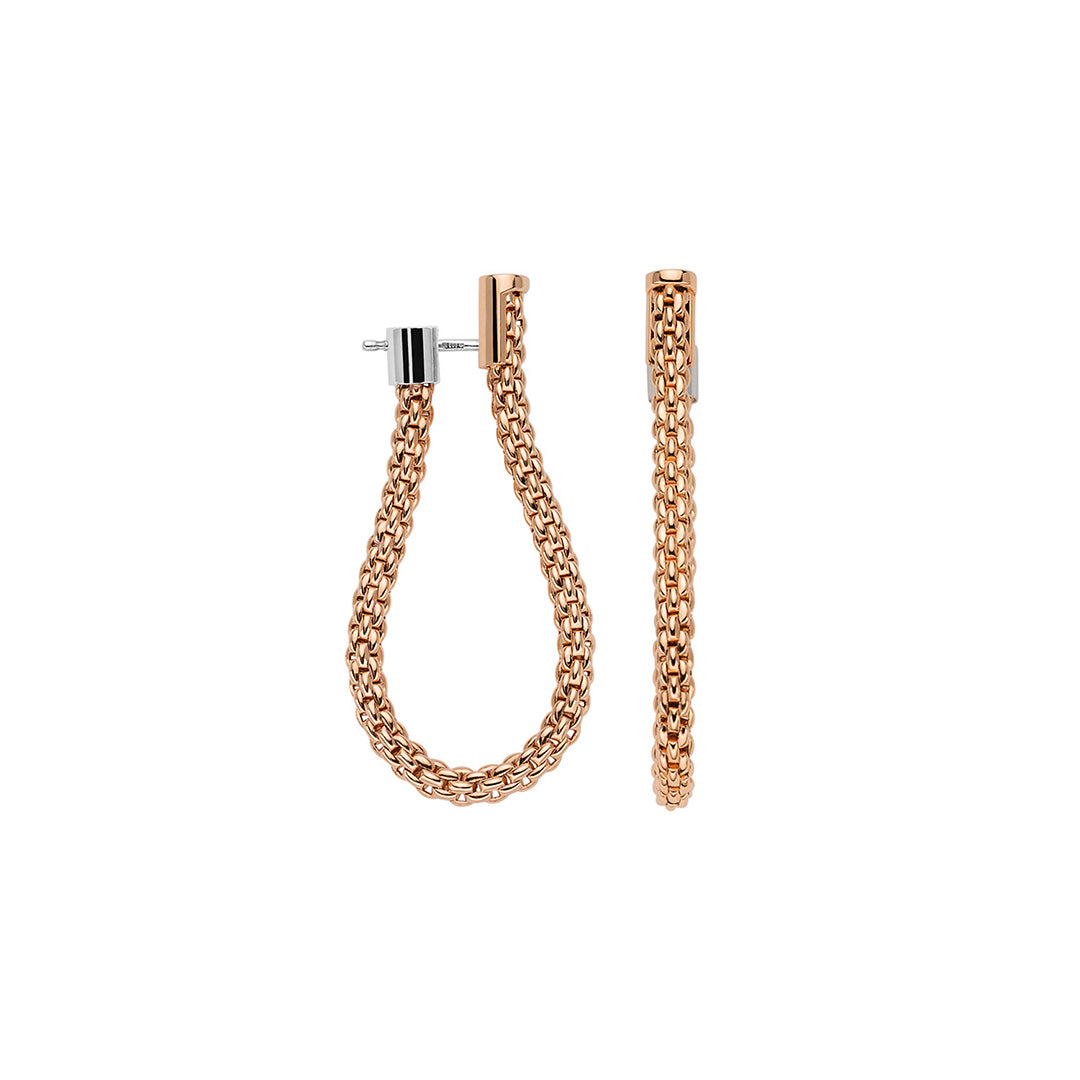 18Kt Rose Gold Fope Essentials Loop Earrings