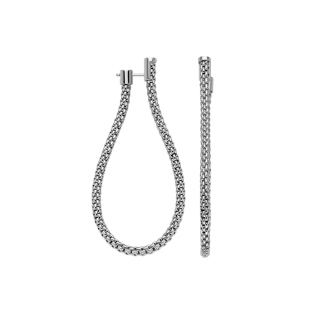18Kt White Gold Fope Essentials Large Loop Earrings