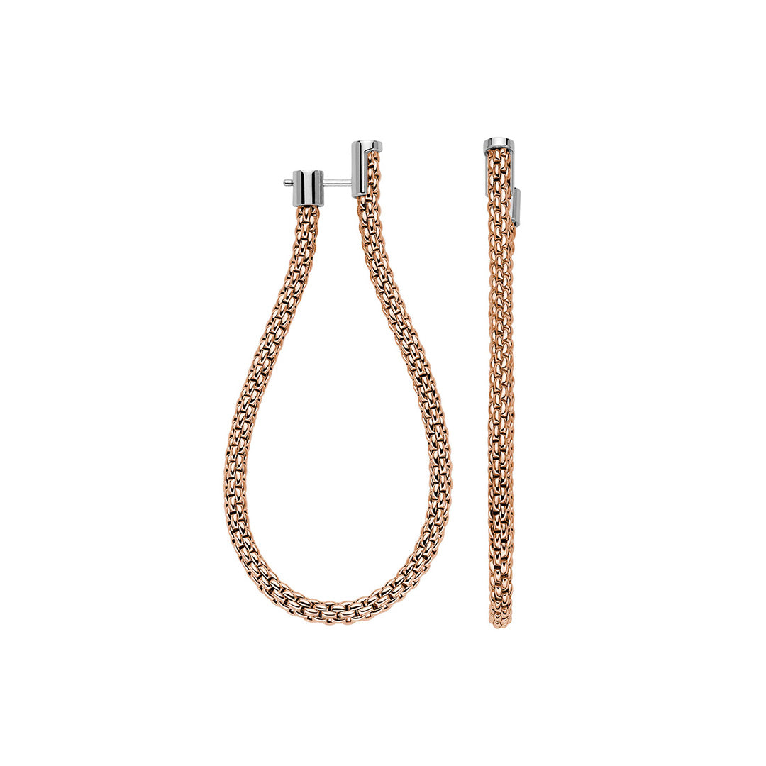 18Kt Rose Gold Fope Essentials Large Loop Earrings