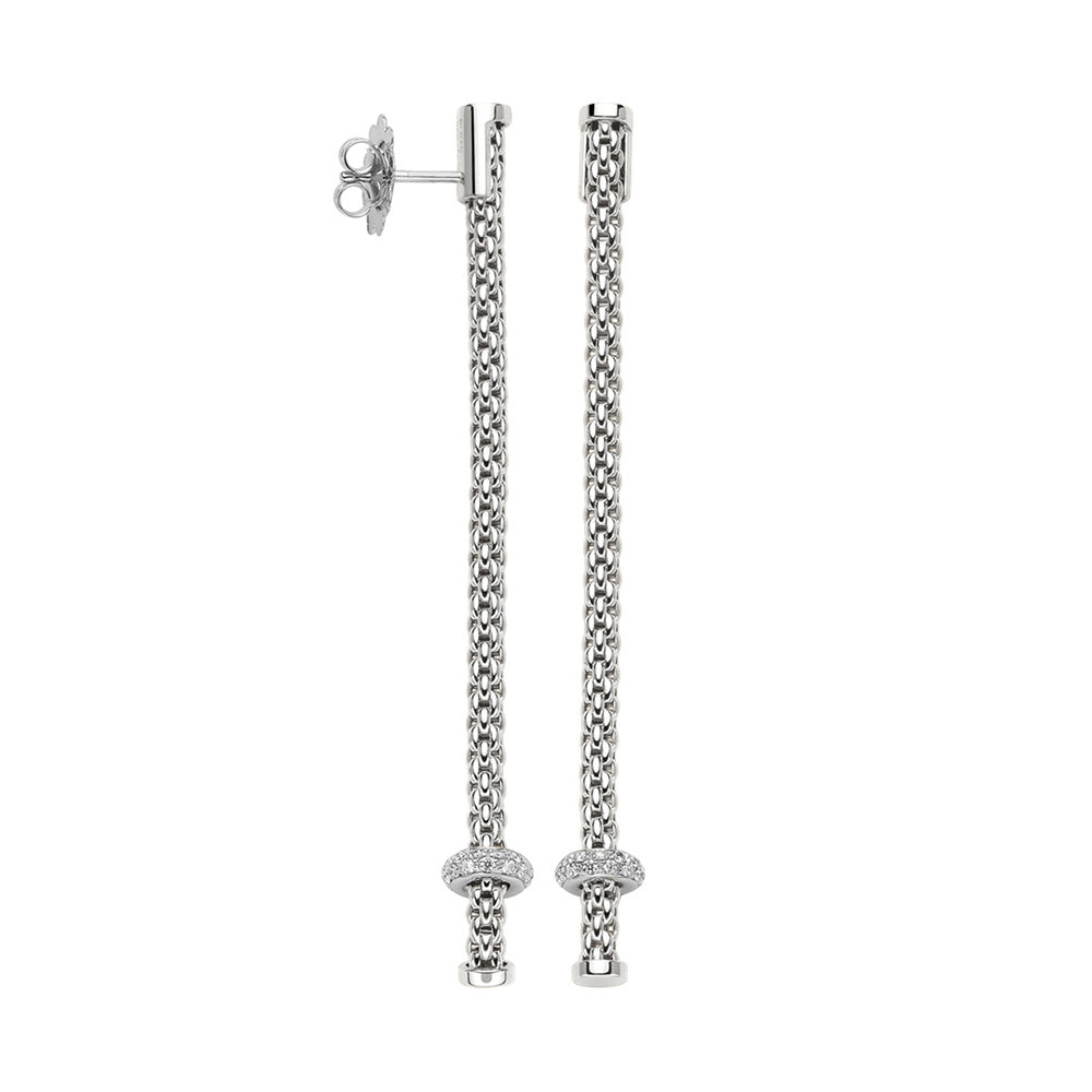 18Kt White Gold and Diamond Fope Prima Earrings