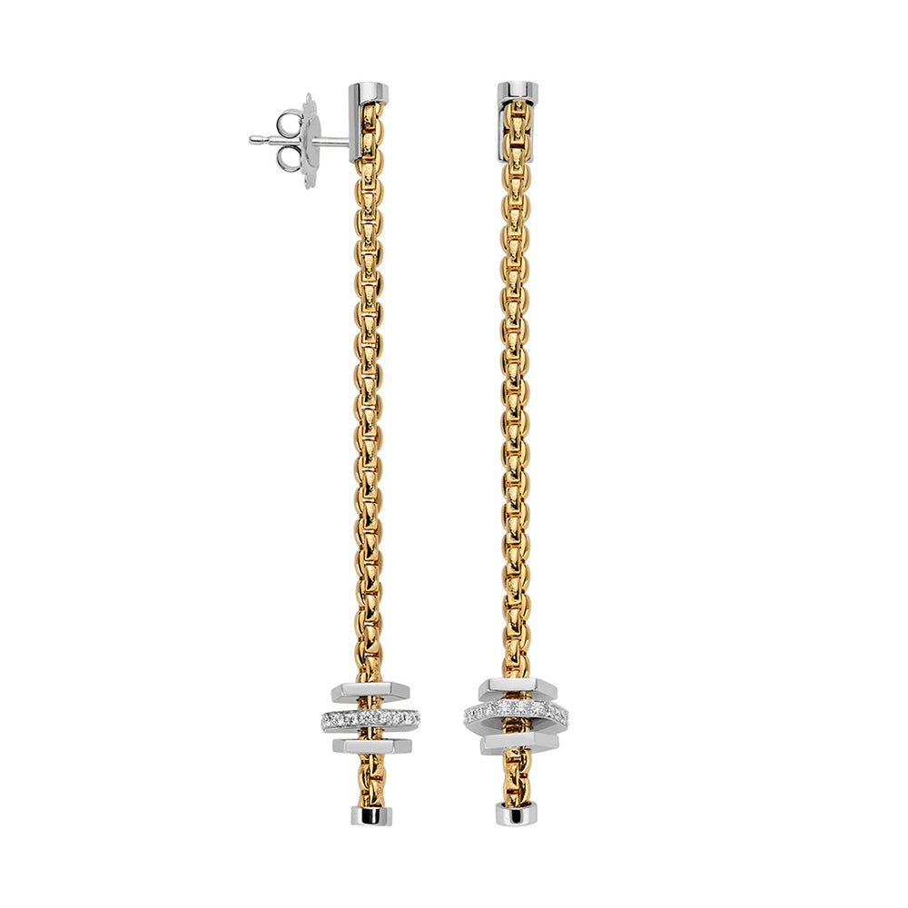 Pair Of 18Kt Yellow Gold Fope Drop Eka Earrings