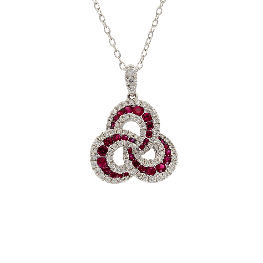 18 Karat White Gold Love Knot Pendant