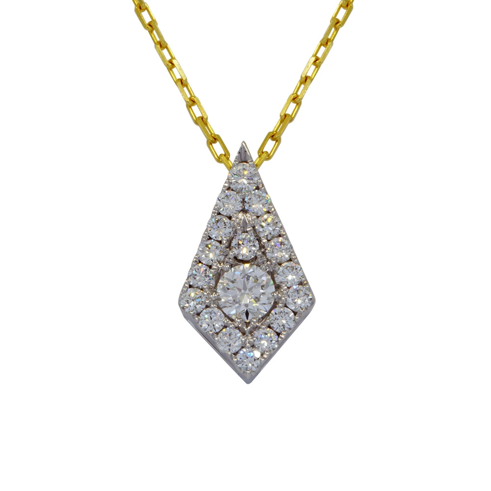 14Kt White Gold Kite Shaped Pendant