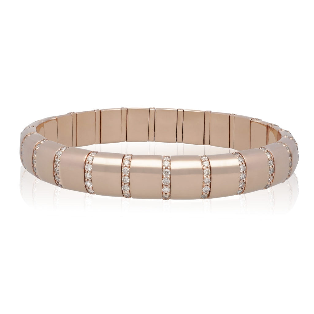 Pura Oro 18Kt Rose Gold Expandable Bracelet