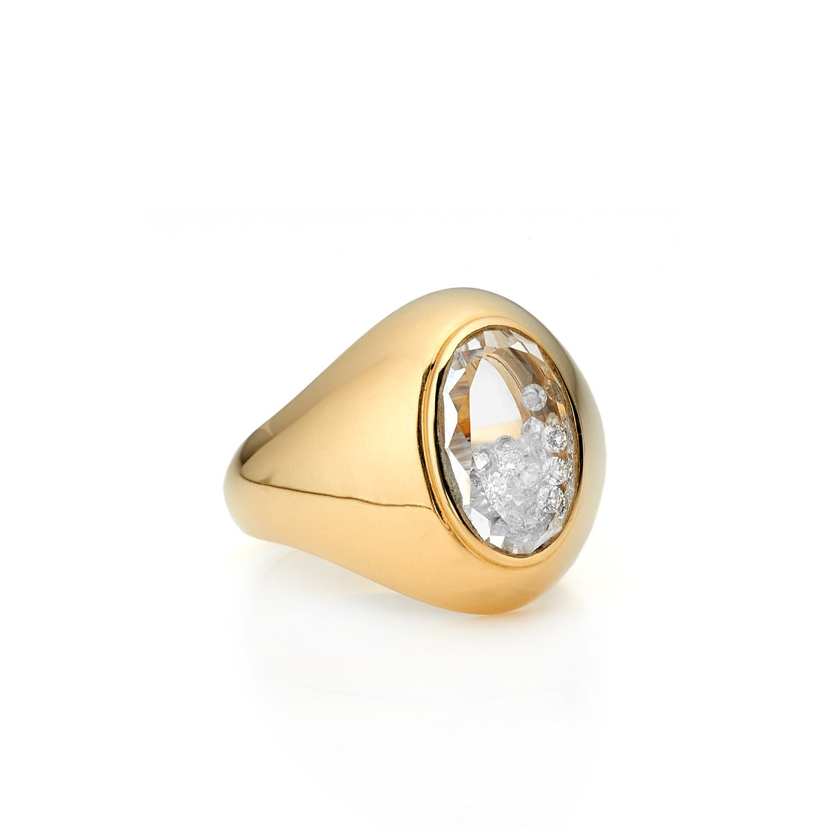Moritz Glik Handmade 18Kt Yellow Gold And Diamond Dedinho Signet Ring