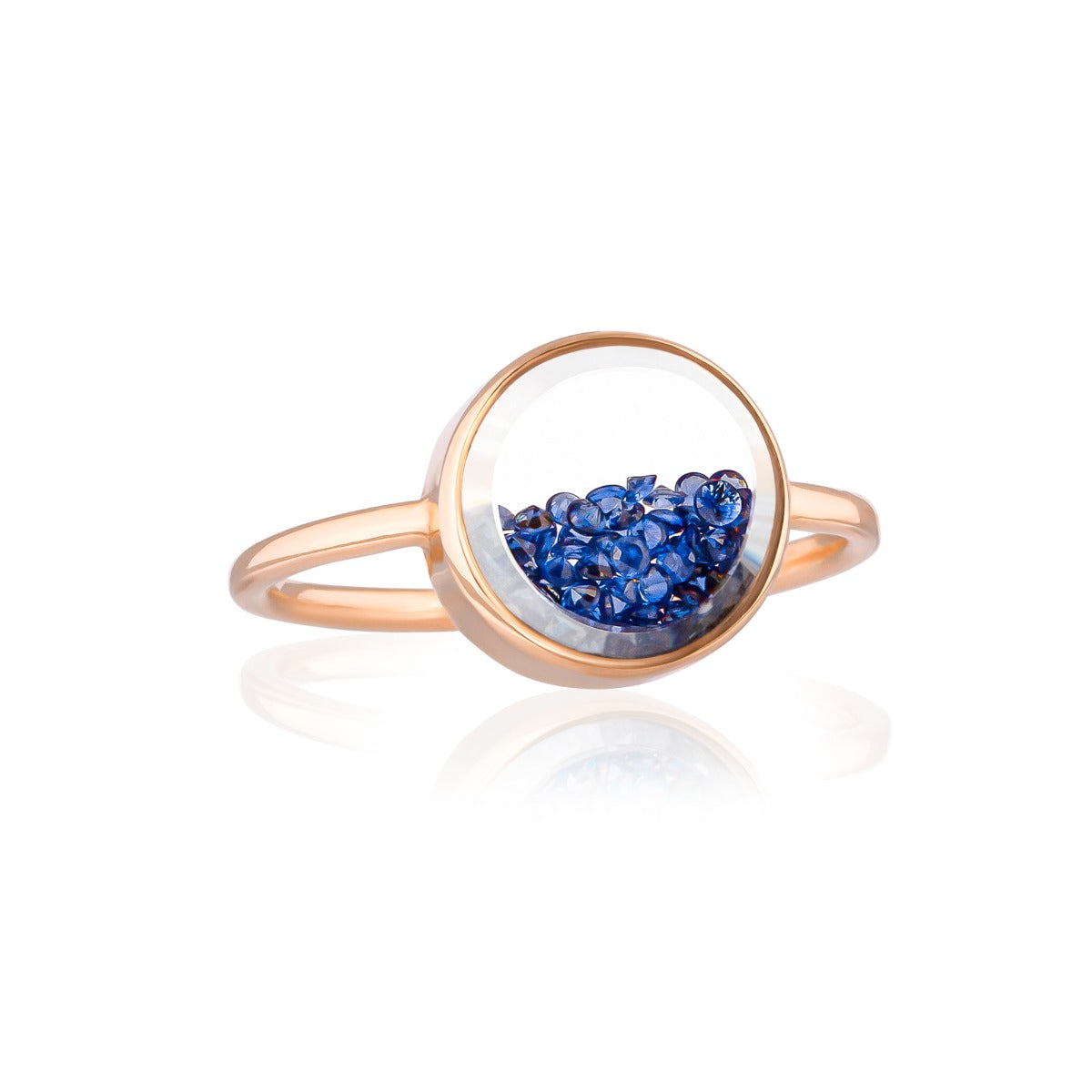 18Kt Yellow Gold Handmade Moritz Glik Core Sapphire Ring