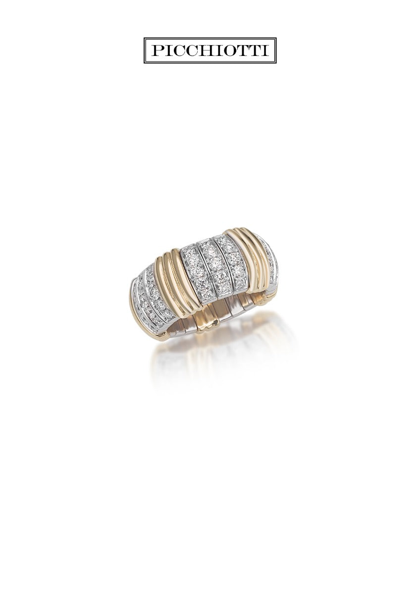 18Kt Two Tone Diamond Picchiotti Expandable Ring
