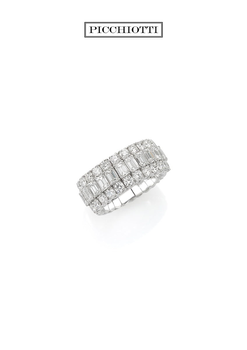 18Kt White Gold Diamond Picchiotti Expandable Ring