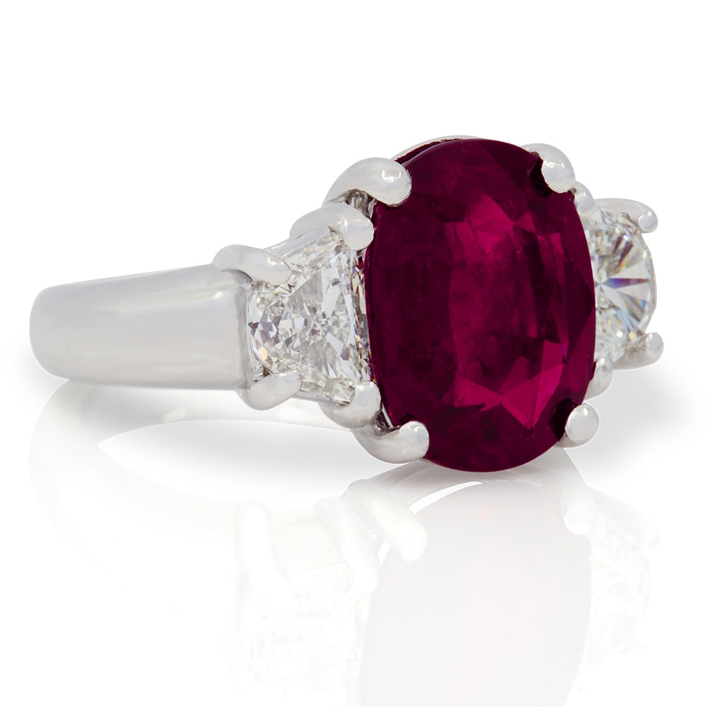 Platinum Ruby And Diamond Ring