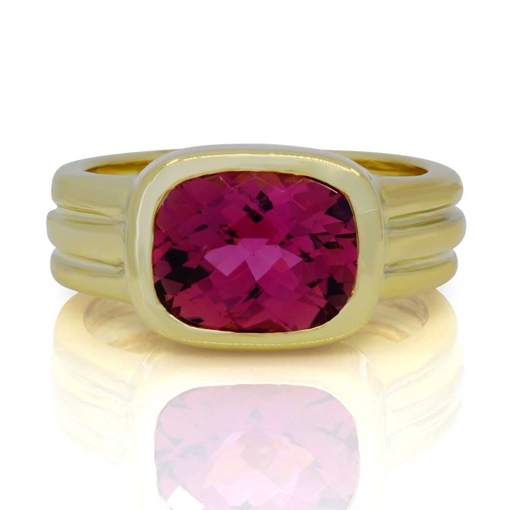 14K Yellow Gold Pink Tourmaline Ring
