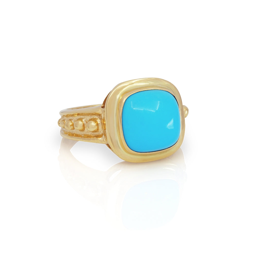 14Kt Yellow Gold Turquoise Ring