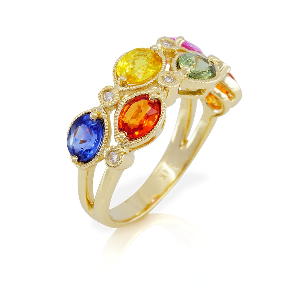 14Kt Yellow Gold Double Row Band