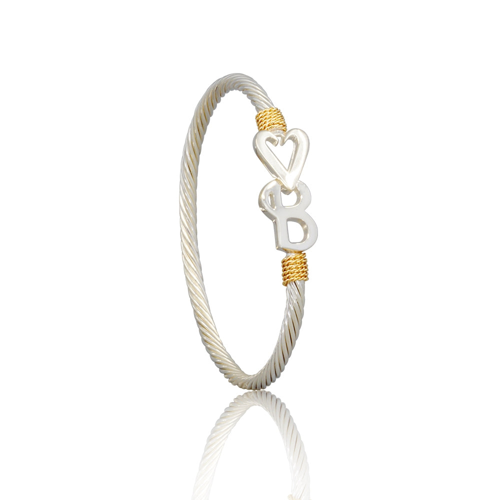 Sterling Silver and 14Kt  Yellow Gold Cable Vero Beach Destination Bracelet