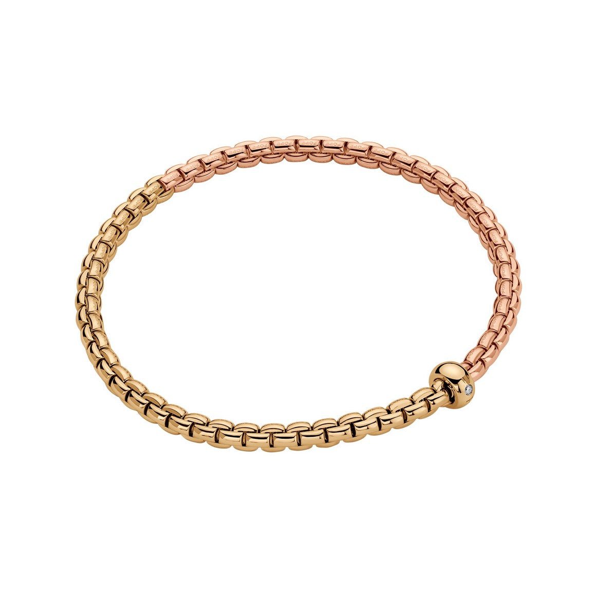 18Kt Rose And Yellow Gold Fope Eka Tiny Flex-It Bracelet