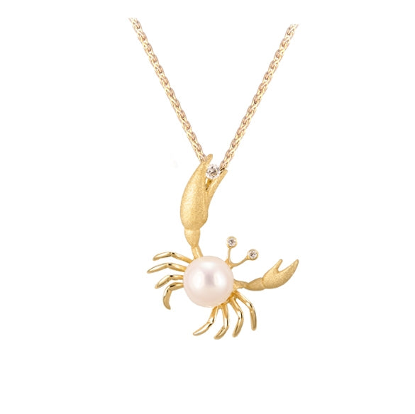 14K 22Mm Crab Pendant