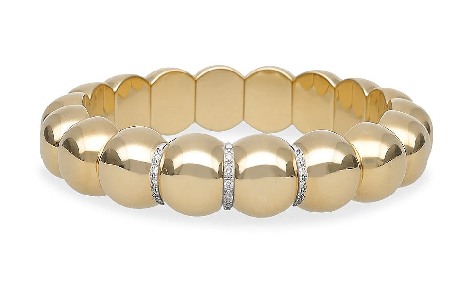Aura Dama 18K Yellow Gold Overlay And Diamond Expandable Bracelet