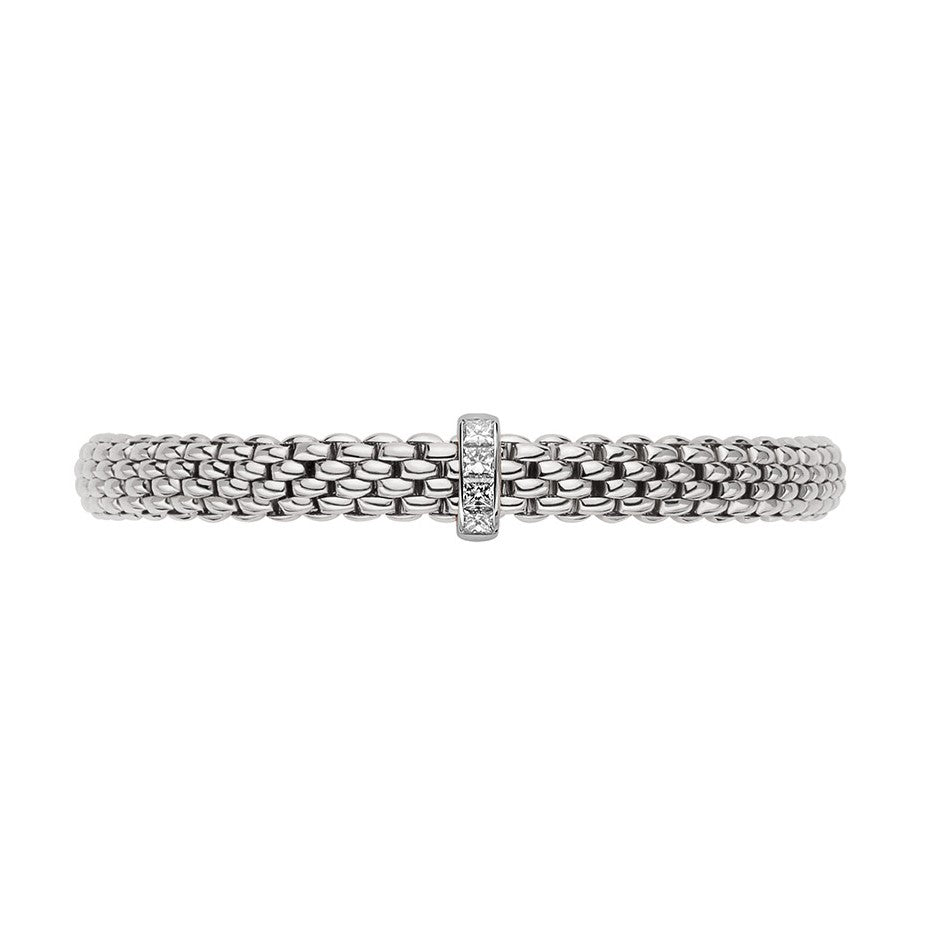 One18K White Gold  Fope Vendome Flex-It Bracelet Size Large