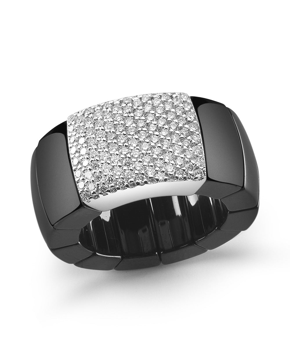 Domino Black Ceramic  Expandable Ring