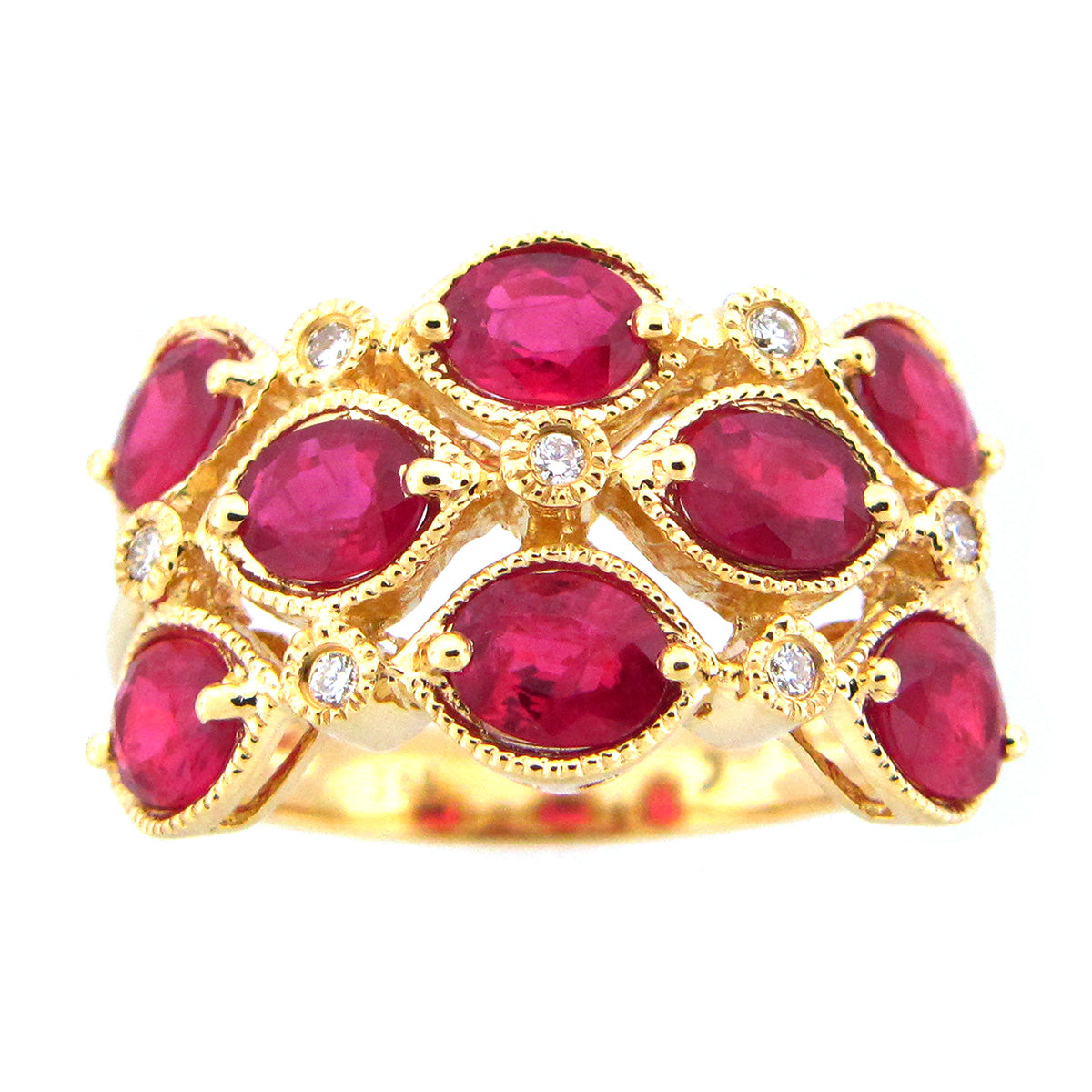 One 18Kt Yellow Gold Triple Row Band