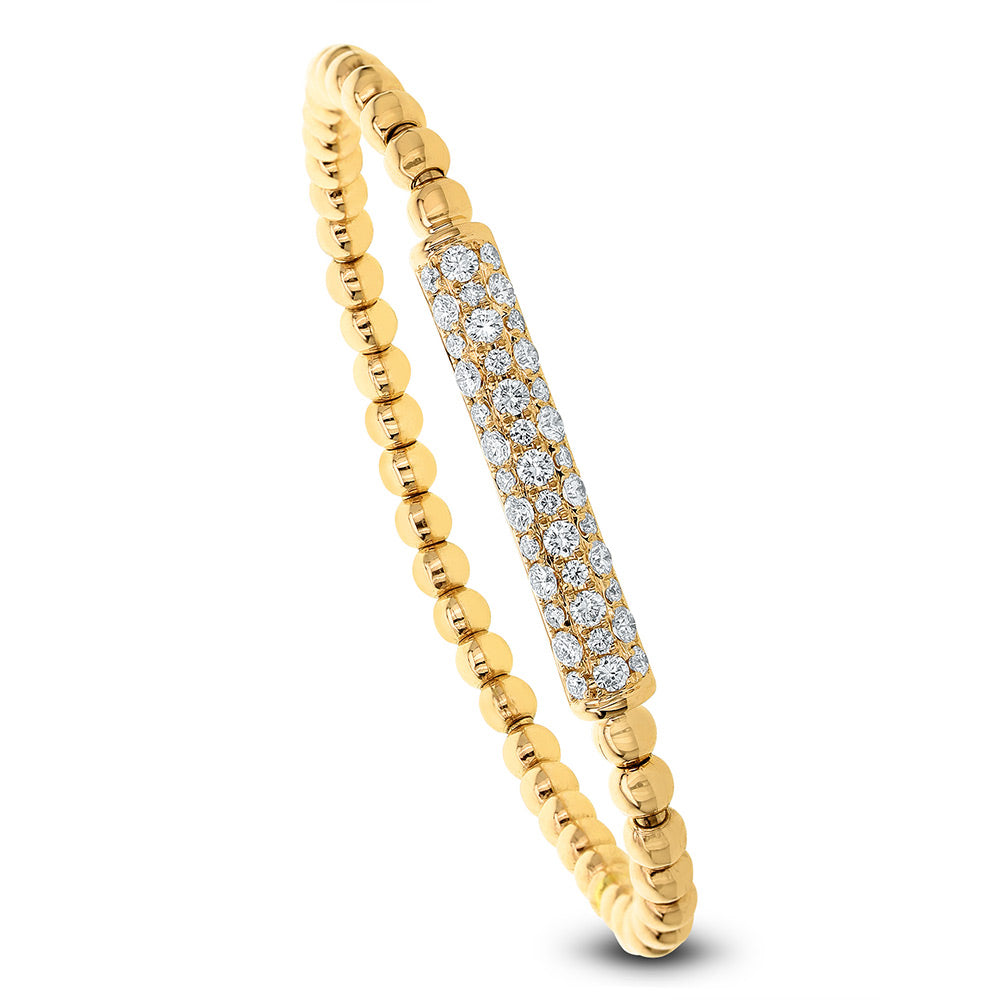 18Kt Yellow Gold Diamond Expandable Beaded Bracelet
