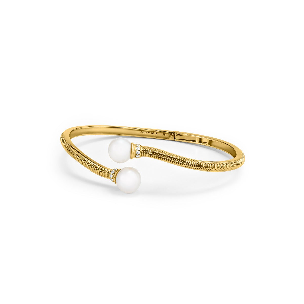 One Judith Ripka 18Kt Yellow Gold Shima Bypass Pearl Cuff