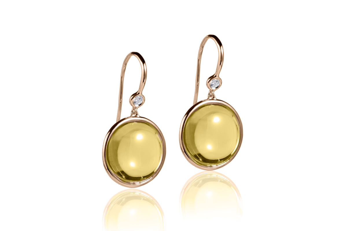 18K Yellow Gold  Mischief Lemon Quartz Earrings
