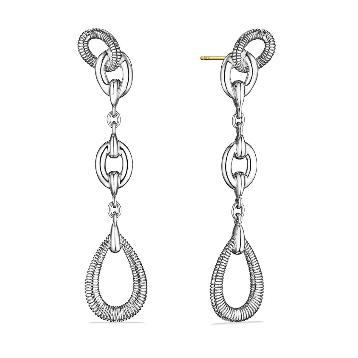 One Pair Of Sterling Silver Judith Ripka Dangle Eternity Earrings