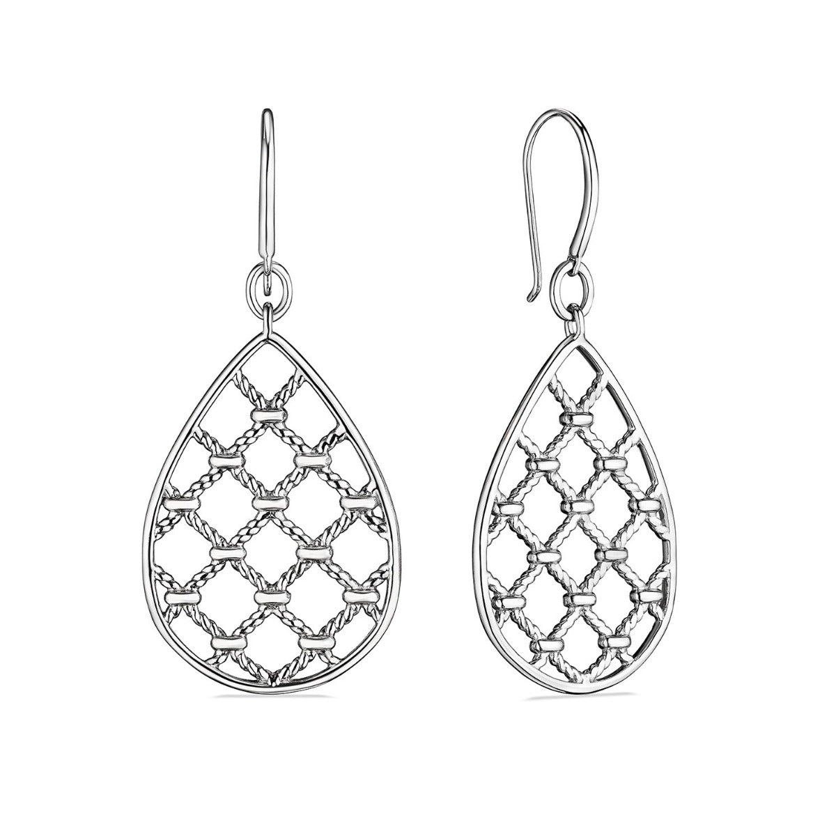 One Pair Of Judith Ripka Sterling Silver Isola Tear Drop Earrings