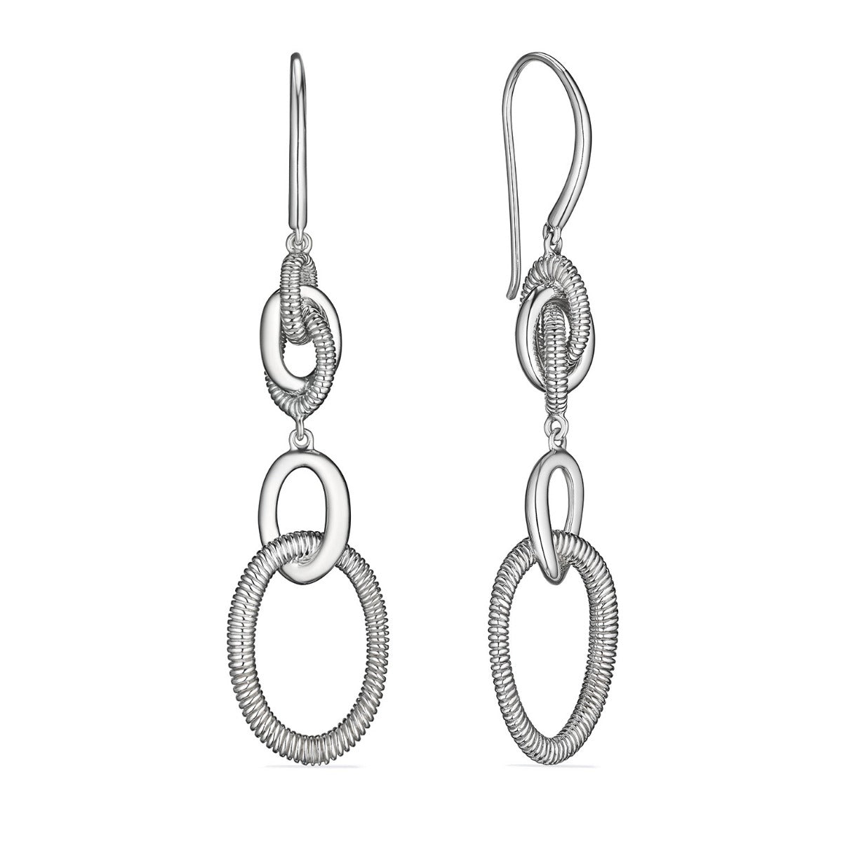 Judith Ripka Sterling Silver Eternity Drop Earrings