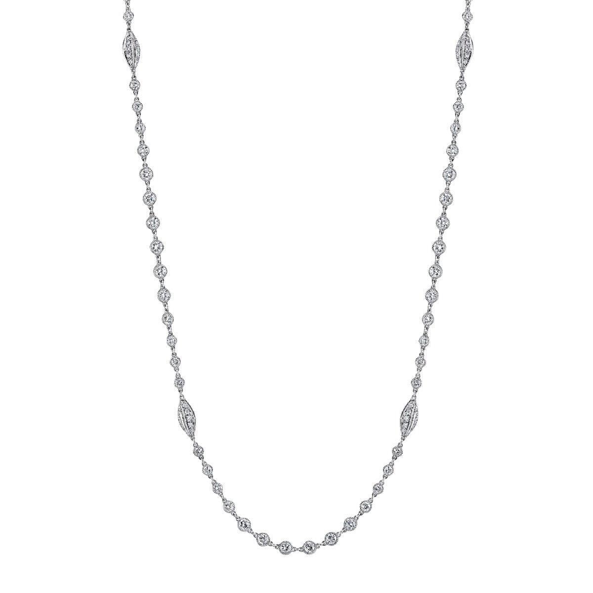 Platinum And Diamond 36" Necklace