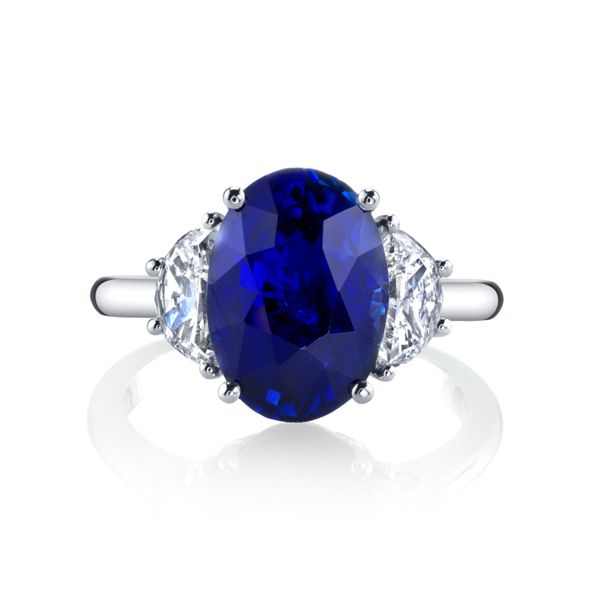 Platinum Sapphire and Diamond Ring