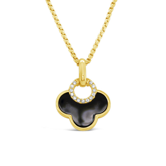 One 14Kt Yellow Gold Black Onys Pendant