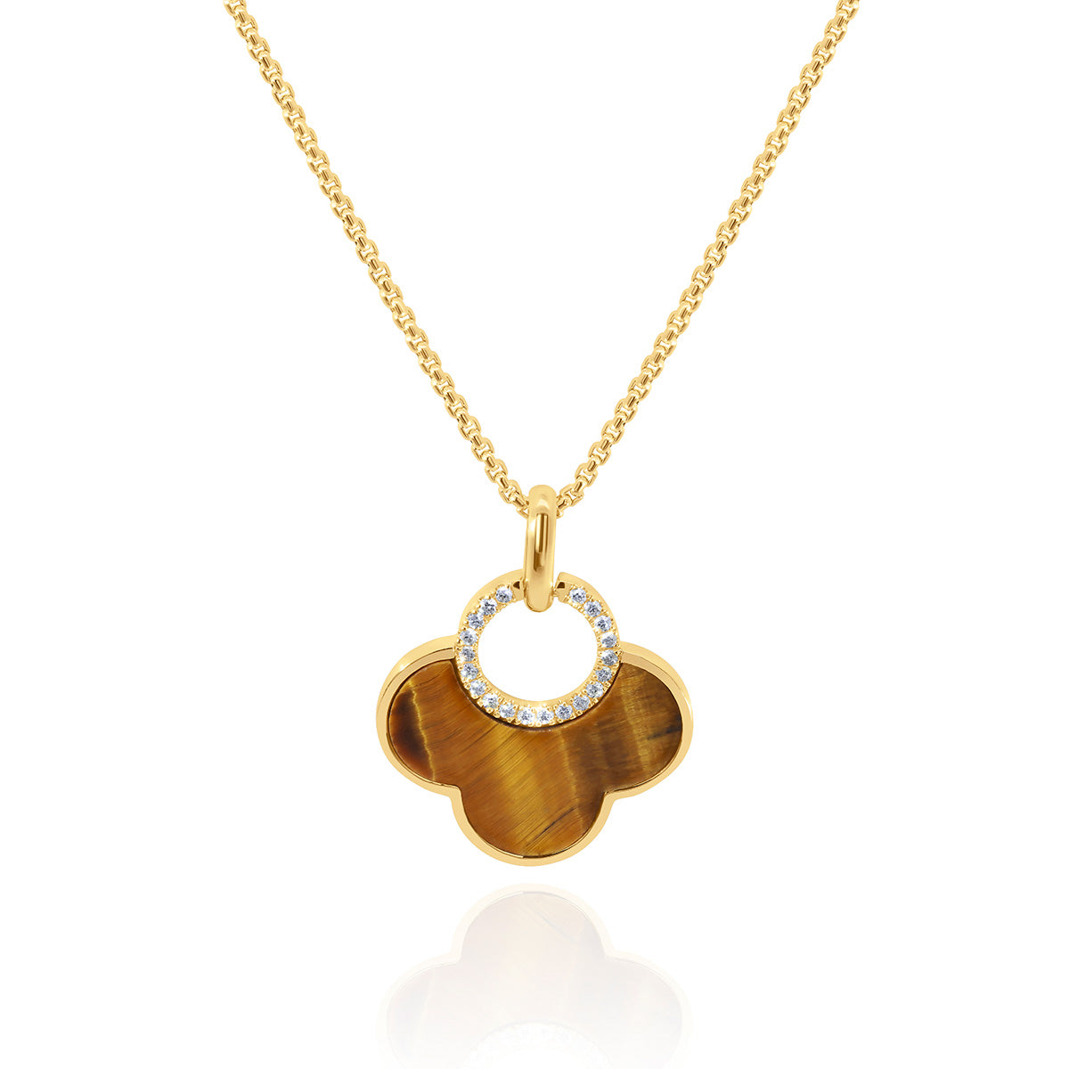 One 14Kt Yellow Gold Tiger's Eye Pendant