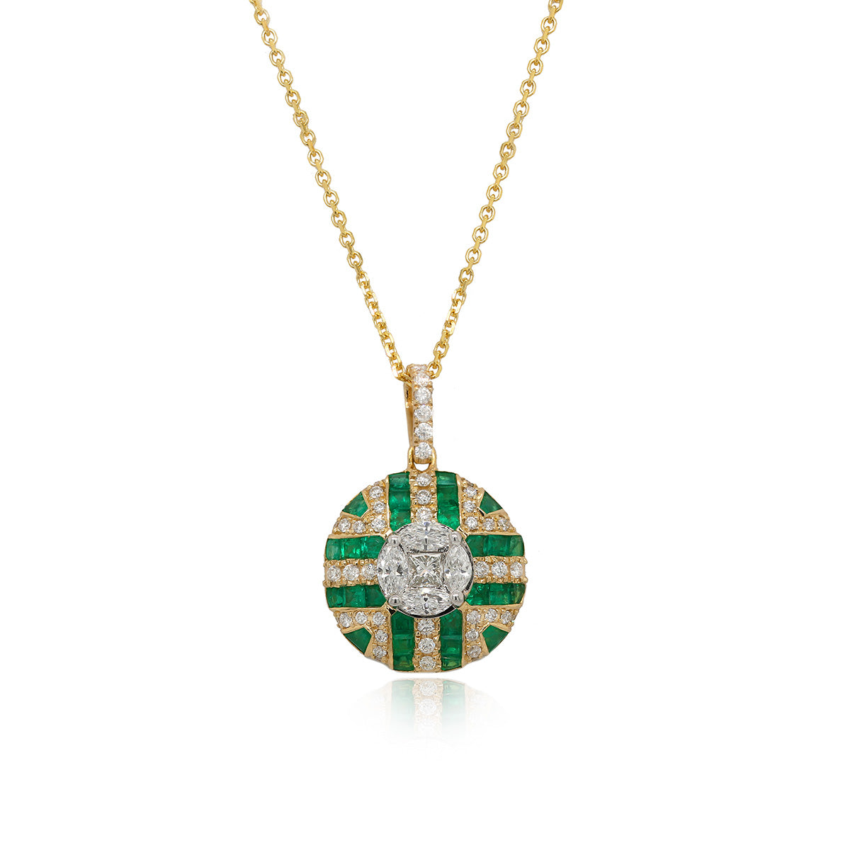 One 14Kt Yellow Gold Round Pendant
