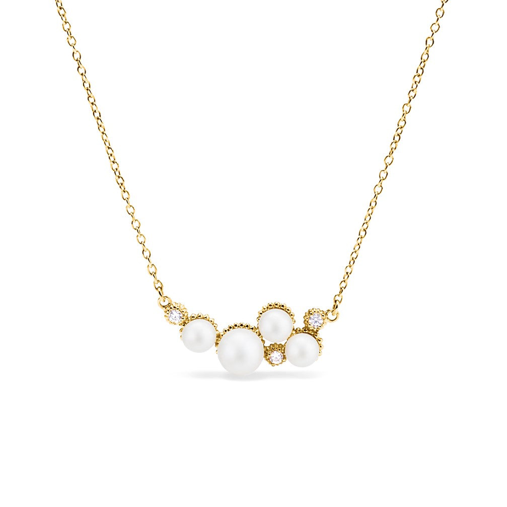 Judith Ripka 18K Yellow Gold Shima Freshwater Pearl Necklace With Diamonds