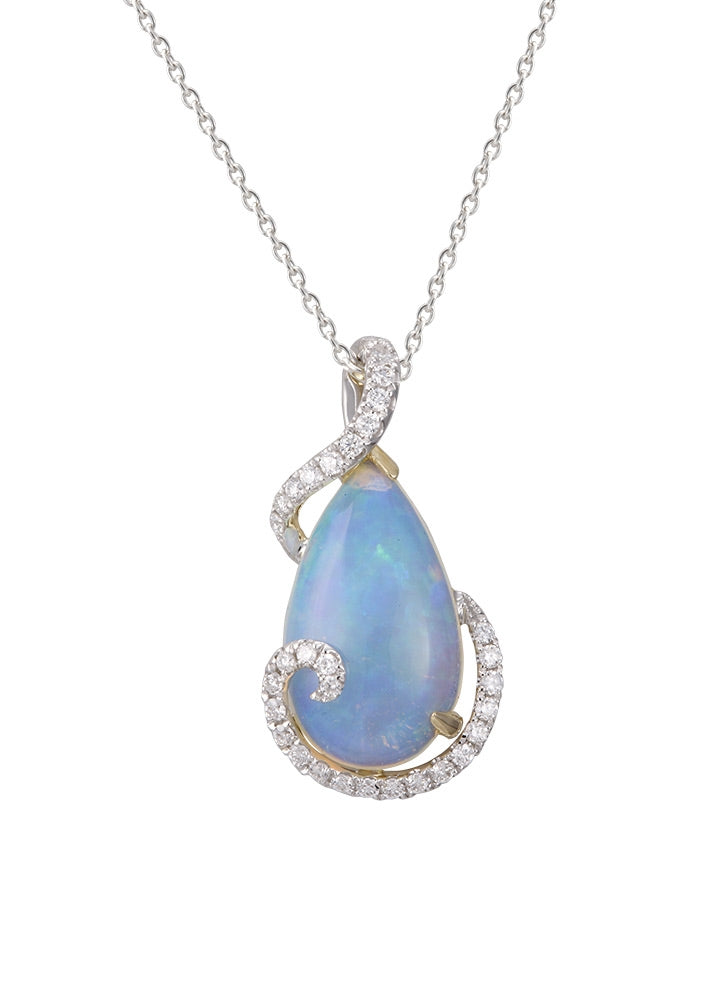 One 18Kt Yellow Gold Bell Shaped Opal Pendant