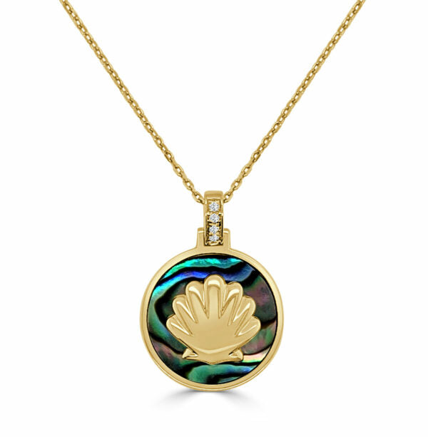 14Kt Yellow Gold AbalShell Pendant