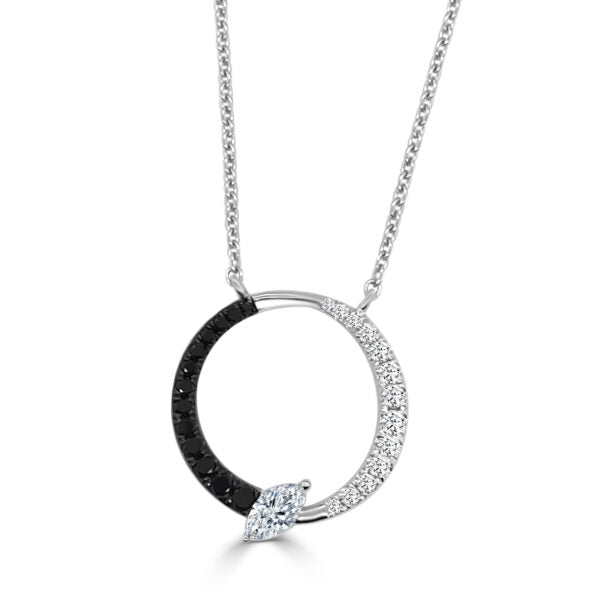 14Kt White Gold Open Circle Pendant